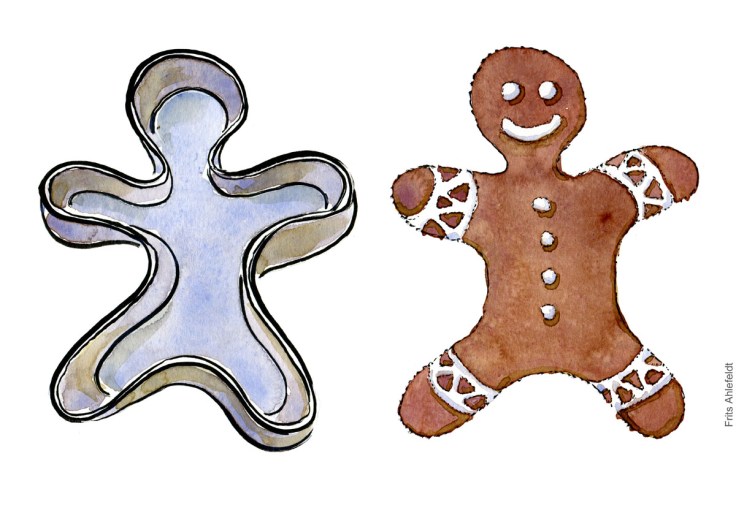 Tegning af kageform og kagemand
Klimaforandringer illustration af Frits Ahlefeldt