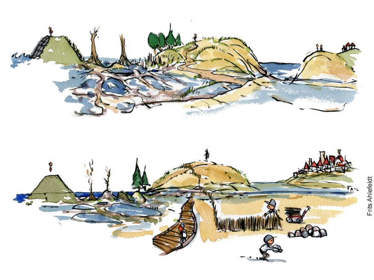 havstigninger - klima Illustration af Frits Ahlefeldt